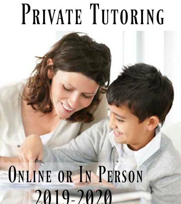 Character Ink Private Tutoring Online or In Person 2019-2020